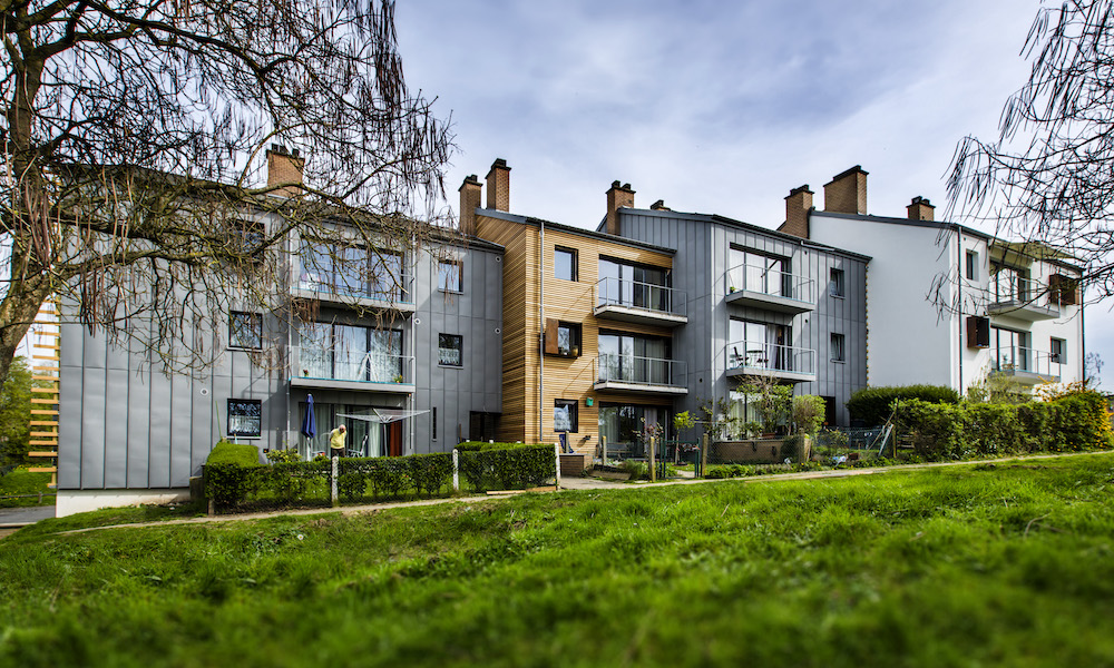Cité du Vert Chemin à Nivelles - Vue d'un immeuble à appartements
